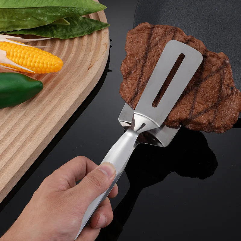 Stainless Steel Multifunctional Frying Spatula & BBQ Tongs